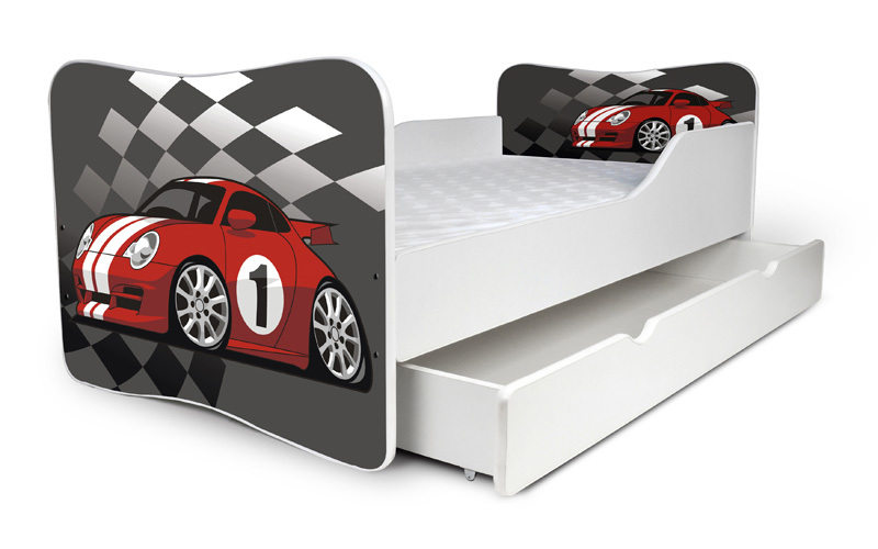 Racing Car Bed With Long Drawer